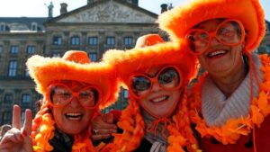 Celebrating Queen’s Day in orange wigs